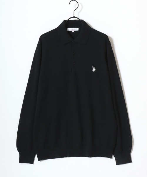 U.S. POLO ASSN.(ユーエスポロアッスン)の「U.S. POLO ASSN./ユーエスポロアッスン ウール混 ハイゲージニット ロゴ ワンポイント刺繍 ポロ セーター/レディース メンズ(ニット/セーター・メンズ・ブラック/ネイビー/グレー/アイボリー/モカ・LL/M/L)」の20枚目の写真
