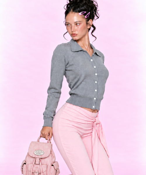 LOTSYOU(ロッツユー)の「lotsyou_Mila Knit Cardigan Gray(カーディガン/ボレロ・レディース・その他・OS)」の2枚目の写真