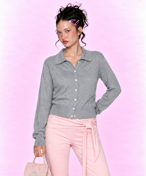 LOTSYOU(ロッツユー)の「lotsyou_Mila Knit Cardigan Gray(カーディガン/ボレロ・レディース・その他・OS)」の3枚目の写真