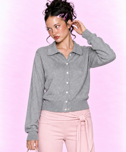 LOTSYOU(ロッツユー)の「lotsyou_Mila Knit Cardigan Gray(カーディガン/ボレロ・レディース・その他・OS)」の4枚目の写真