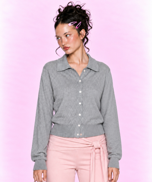 LOTSYOU(ロッツユー)の「lotsyou_Mila Knit Cardigan Gray(カーディガン/ボレロ・レディース・その他・OS)」の5枚目の写真