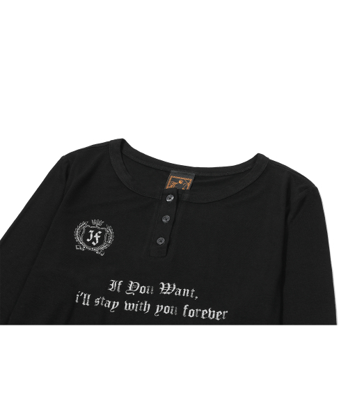IFYOUWANT(イフユーウォント)の「ステイフォーエバー ヘンリーロングスリーブ ブラック(Tシャツ/カットソー・レディース・その他・FREE)」の4枚目の写真