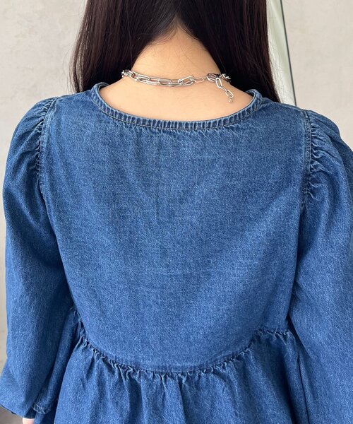 prose verse(プロズヴェール)の「ダブルフリルデニムペプラムブラウス(シャツ/ブラウス・レディース・ブルー・LARGE/MEDIUM/SMALL)」の19枚目の写真