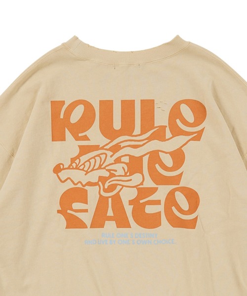 RULE THE FATE(ルールザフェイト)の「RTF DASH DOG SWEAT PULLOVER/ダッシュドッグスウェットプルオーバー(スウェット・メンズ・ベージュ/ブラック・1/2)」の5枚目の写真