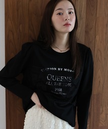 ロングスリーブレースドッキングロゴTシャツ