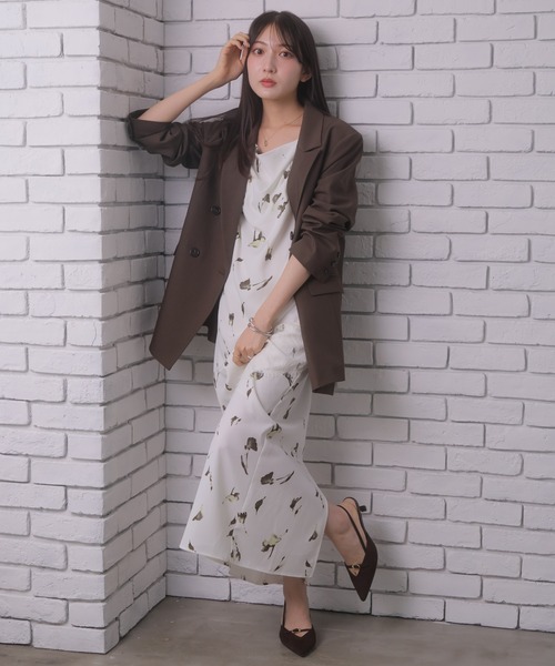 NOELA(ノエラ)の「プリントキャミワンピース(ワンピース・レディース・ブルー/ブラウン/イエロー・M/S)」の4枚目の写真