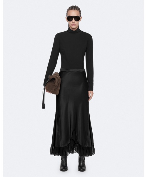 ALLSAINTS(オールセインツ)の「IRMA SILK-VISCOSE SKIRT | IRMA シルクビスコース スカート(スカート・レディース・ブラック・4/6)」の1枚目の写真