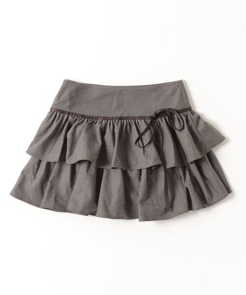 TITTY&CO.(ティティーアンドコー)の「リボンチェックフリルミニスカート(スカート・レディース・ブラウン/ブラック・SMALL/MEDIUM)」の5枚目の写真