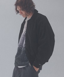 mj12011-mute faux suede loose zip blouson 中綿入りジップブルゾン(AP2623001)