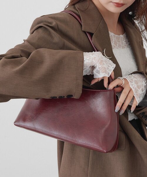 mystic（ミスティック）の「ワンハンドルフェイクレザーバッグ（ハンドバッグ・レディース・ボルドー/ブラウン・ONE SIZE）」の14枚目の写真