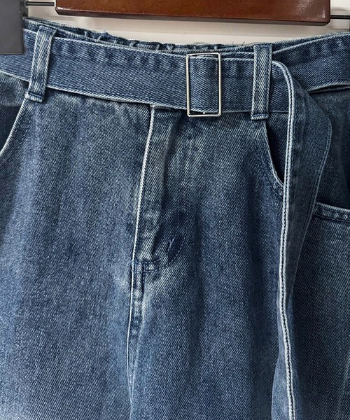 Doux Belle（ドゥーベル）の「ワイドカーゴデニムパンツ（デニムパンツ・レディース・ブラック/ブルー・SMALL/LARGE/MEDIUM/X-LARGE）」の15枚目の写真