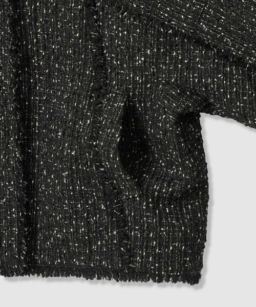 allureville（アルアバイル）の「ツイードノーカラージャケット（ノーカラージャケット・レディース・ブラック/オフホワイト・1/2）」の16枚目の写真