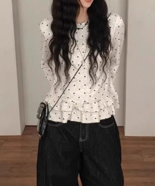 semplice(センプリチェ)の「カットソー【韓国ファッション】(Tシャツ/カットソー・レディース・グレー・M/L)」の10枚目の写真