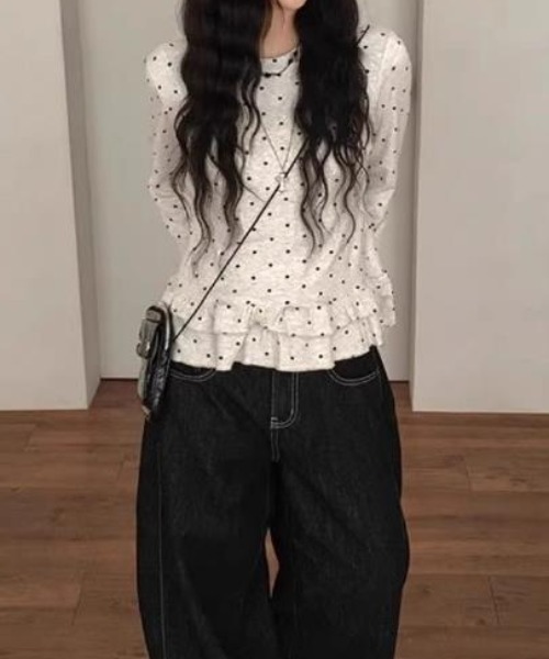 semplice(センプリチェ)の「カットソー【韓国ファッション】(Tシャツ/カットソー・レディース・グレー・M/L)」の9枚目の写真