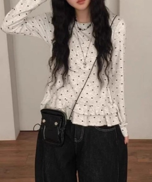 semplice(センプリチェ)の「カットソー【韓国ファッション】(Tシャツ/カットソー・レディース・グレー・M/L)」の8枚目の写真