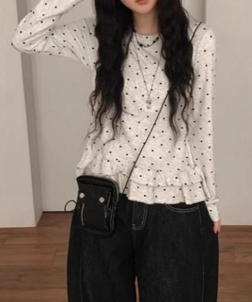 semplice(センプリチェ)の「カットソー【韓国ファッション】(Tシャツ/カットソー・レディース・グレー・M/L)」の7枚目の写真