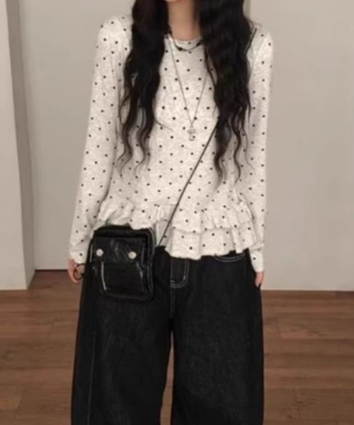 semplice(センプリチェ)の「カットソー【韓国ファッション】(Tシャツ/カットソー・レディース・グレー・M/L)」の4枚目の写真