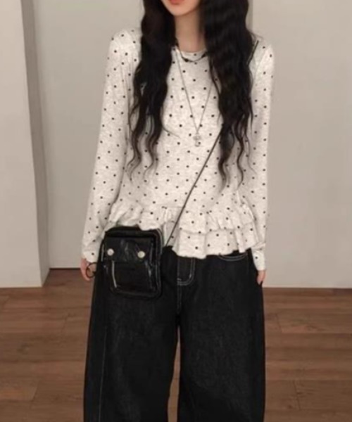 semplice(センプリチェ)の「カットソー【韓国ファッション】(Tシャツ/カットソー・レディース・グレー・M/L)」の3枚目の写真