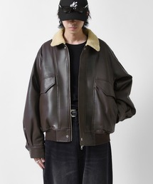 Lui's | 【Neucon】SHERPA COLLAR VOLUME A-2 BLOUSON / 2WAY襟ボアボリュームレザーA2ブルゾン / ジャケット(ブルゾン)