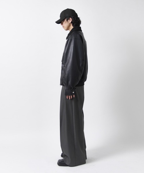 Lui's(ルイス)の「【Neucon】SHERPA COLLAR VOLUME A-2 BLOUSON / 2WAY襟ボアボリュームレザーA2ブルゾン / ジャケット(ブルゾン・メンズ・ブラック/ダークブラウン・1/2)」の16枚目の写真