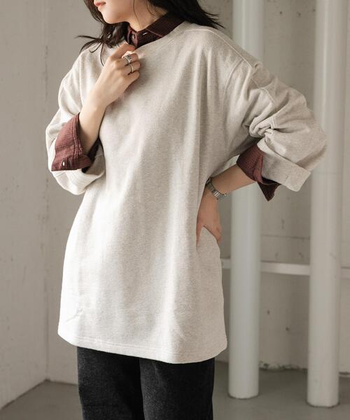 FORK&SPOON(フォークアンドスプーン)の「FORK&SPOON ミニパイルプルオーバー(Tシャツ/カットソー・レディース・ブルー系その他/チャコールグレー/ホワイト系その他・1)」の2枚目の写真