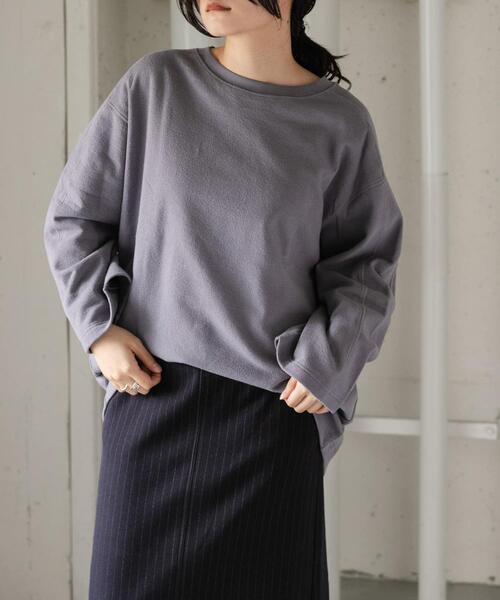 FORK&SPOON(フォークアンドスプーン)の「FORK&SPOON ミニパイルプルオーバー(Tシャツ/カットソー・レディース・ブルー系その他/チャコールグレー/ホワイト系その他・1)」の3枚目の写真