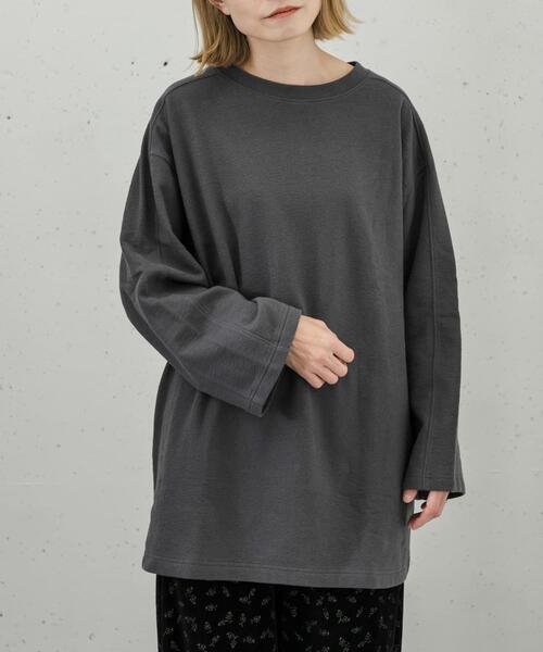 FORK&SPOON(フォークアンドスプーン)の「FORK&SPOON ミニパイルプルオーバー(Tシャツ/カットソー・レディース・ブルー系その他/チャコールグレー/ホワイト系その他・1)」の1枚目の写真