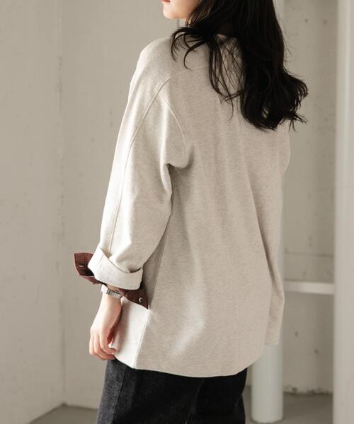 FORK&SPOON(フォークアンドスプーン)の「FORK&SPOON ミニパイルプルオーバー(Tシャツ/カットソー・レディース・ブルー系その他/チャコールグレー/ホワイト系その他・1)」の8枚目の写真
