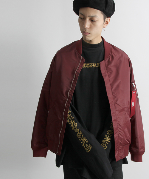 WEGO(ウィゴー)の「WEGO/ナイロンMA-1(MA-1・メンズ・ゴールド/レッド/ブラック/カーキ/ワイン/ネイビー・LARGE/MEDIUM)」の5枚目の写真