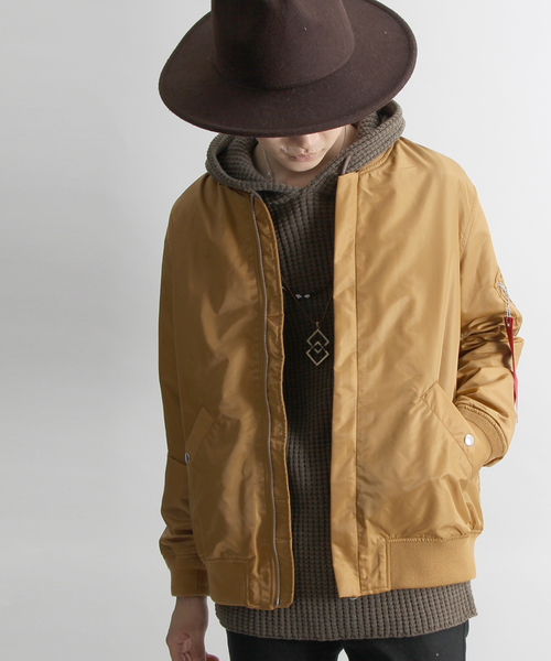 WEGO(ウィゴー)の「WEGO/ナイロンMA-1(MA-1・メンズ・ゴールド/レッド/ブラック/カーキ/ワイン/ネイビー・LARGE/MEDIUM)」の6枚目の写真