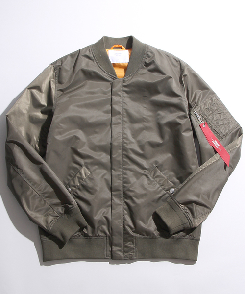 WEGO(ウィゴー)の「WEGO/ナイロンMA-1(MA-1・メンズ・ゴールド/レッド/ブラック/カーキ/ワイン/ネイビー・LARGE/MEDIUM)」の7枚目の写真