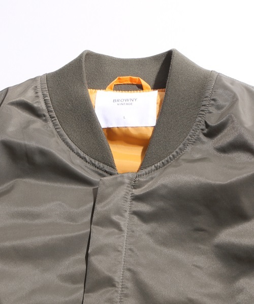 WEGO(ウィゴー)の「WEGO/ナイロンMA-1(MA-1・メンズ・ゴールド/レッド/ブラック/カーキ/ワイン/ネイビー・LARGE/MEDIUM)」の9枚目の写真