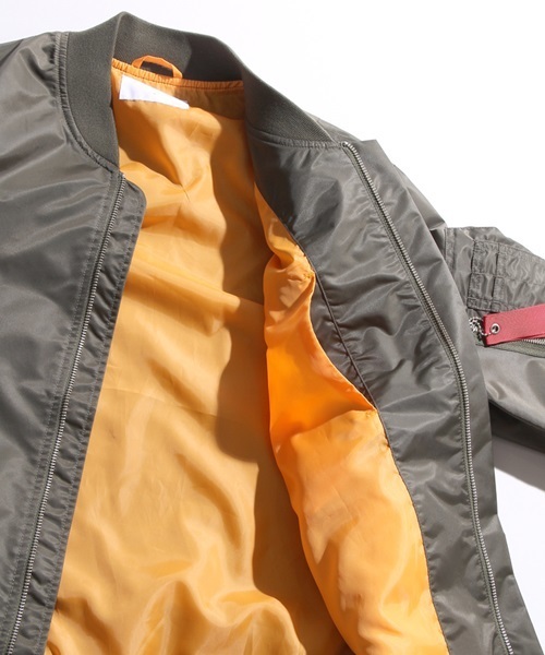 WEGO(ウィゴー)の「WEGO/ナイロンMA-1(MA-1・メンズ・ゴールド/レッド/ブラック/カーキ/ワイン/ネイビー・LARGE/MEDIUM)」の13枚目の写真