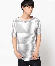 rovtski | 綿モダールボーダー天竺 スリットロングTEE(Tシャツ/カットソー)