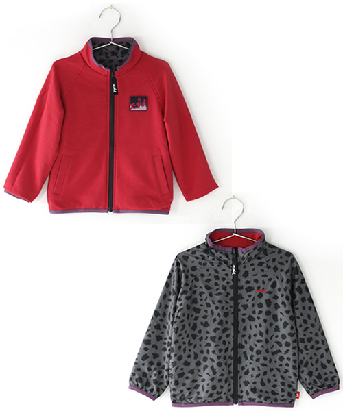 X-girl Stages（エックスガールステージス）の「"LEOPARD" REVERSIBLE JUMPER(12M～3T)（その他アウター・キッズ・チャコールグレー/ベージュ/カーキ・12M/2T/3T）」の2枚目の写真