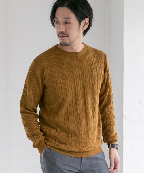 URBAN RESEARCH DOORS MENS（アーバンリサーチ ドアーズ メンズ）の「DOORS Chashmere Blend C/N Knit（ニット/セーター・メンズ・キャメル/グリーン/オフホワイト/グレー・38/40）」の4枚目の写真