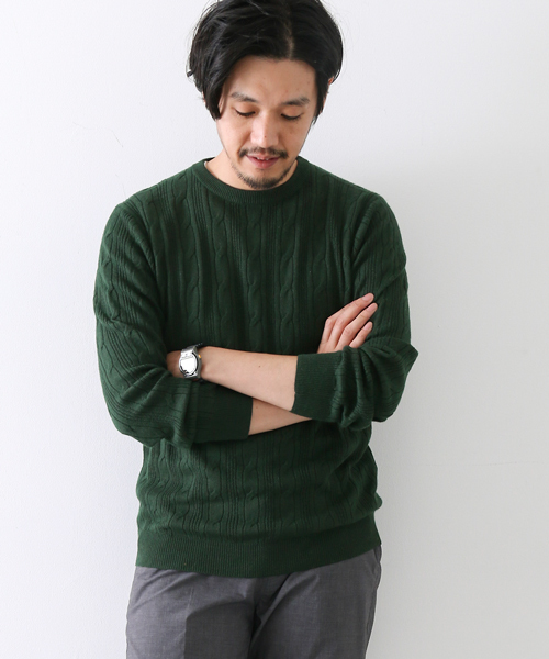 URBAN RESEARCH DOORS MENS（アーバンリサーチ ドアーズ メンズ）の「DOORS Chashmere Blend C/N Knit（ニット/セーター・メンズ・キャメル/グリーン/オフホワイト/グレー・38/40）」の3枚目の写真