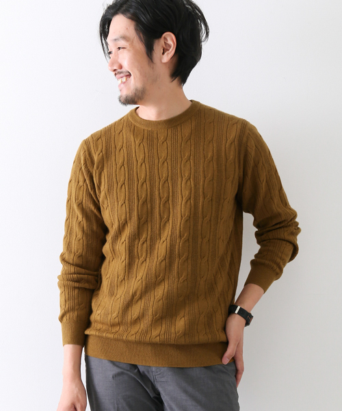URBAN RESEARCH DOORS MENS（アーバンリサーチ ドアーズ メンズ）の「DOORS Chashmere Blend C/N Knit（ニット/セーター・メンズ・キャメル/グリーン/オフホワイト/グレー・38/40）」の9枚目の写真