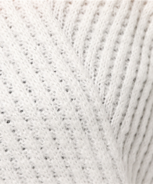 archives（アルシーヴ）の「模様編み＋片アゼ プルオーバー（ニット/セーター・レディース・ブラック/ピンク系その他/オフホワイト・MEDIUM）」の4枚目の写真