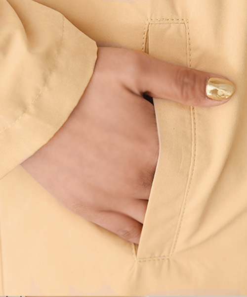 Luz Llena (philter)（ラズレナ　フィルター）の「ノーカラー・ロングトレンチコート（トレンチコート・レディース・ベージュ/グレイッシュベージュ/スモークピンク・LARGE/MEDIUM）」の12枚目の写真