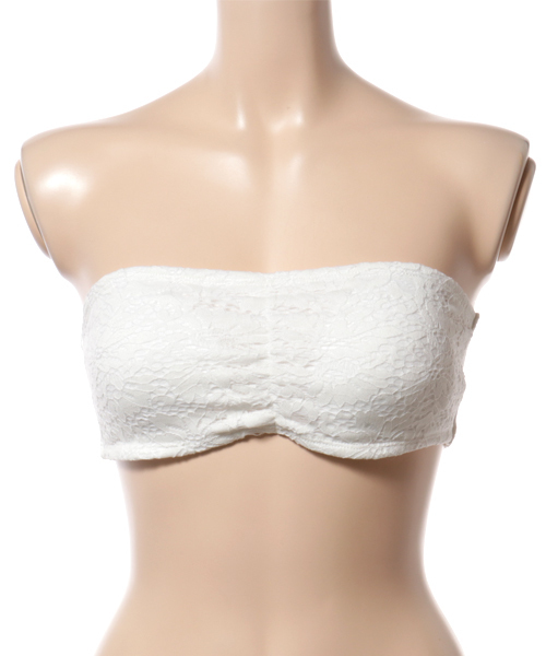 WEGO(ウィゴー)の「WEGO/カップインレースブラトップ(チューブトップ・レディース・ライトパープル/ピンク/ライトピンク/オフホワイト/ブラック/ターコイズブルー/マスタード・LARGE/MEDIUM)」の2枚目の写真