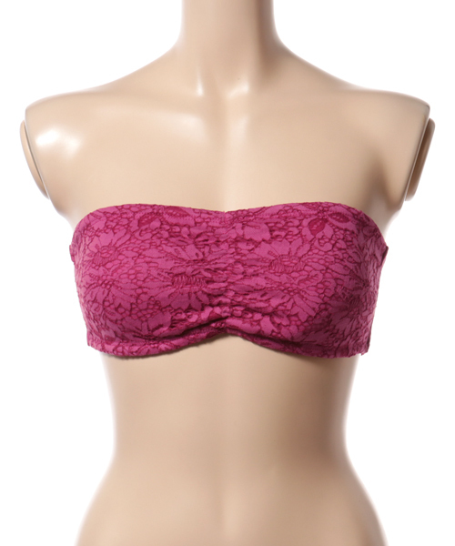 WEGO(ウィゴー)の「WEGO/カップインレースブラトップ(チューブトップ・レディース・ライトパープル/ピンク/ライトピンク/オフホワイト/ブラック/ターコイズブルー/マスタード・LARGE/MEDIUM)」の6枚目の写真