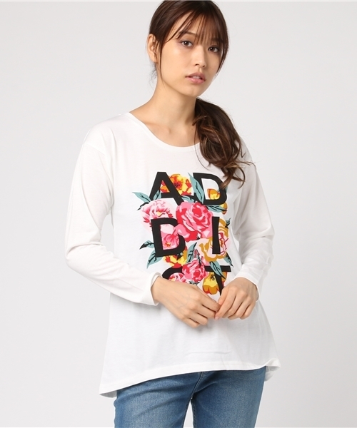GeeRA（ジーラ）の「プリントロングＴシャツ（Tシャツ/カットソー・レディース・オフホワイト/グレー系その他/ホワイト系その他/ブラック系その他/カーキ・SMALL/LARGE/MEDIUM/X-LARGE）」の8枚目の写真