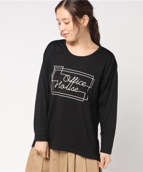 GeeRA（ジーラ）の「プリントロングＴシャツ（Tシャツ/カットソー・レディース・オフホワイト/グレー系その他/ホワイト系その他/ブラック系その他/カーキ・SMALL/LARGE/MEDIUM/X-LARGE）」の7枚目の写真