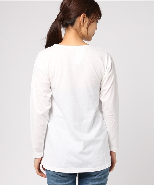 GeeRA（ジーラ）の「プリントロングＴシャツ（Tシャツ/カットソー・レディース・オフホワイト/グレー系その他/ホワイト系その他/ブラック系その他/カーキ・SMALL/LARGE/MEDIUM/X-LARGE）」の11枚目の写真