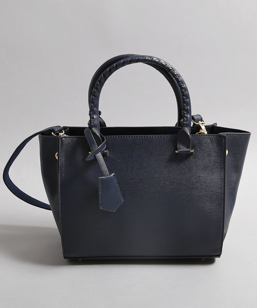 PLAIN CLOTHING(プレーンクロージング)の「フェミニンハンドル2wayバッグ【PLAIN CLOTHING】(トートバッグ・レディース・ブラック/ライトグレー/グレー/ベージュ/ネイビー/レッド/キャメル・FREE)」の1枚目の写真