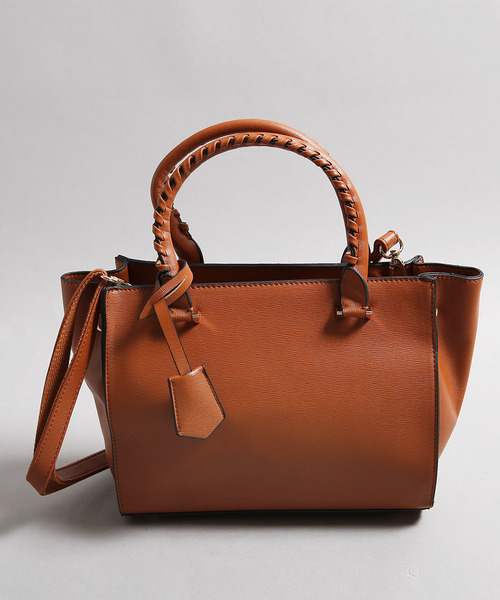 PLAIN CLOTHING(プレーンクロージング)の「フェミニンハンドル2wayバッグ【PLAIN CLOTHING】(トートバッグ・レディース・ブラック/ライトグレー/グレー/ベージュ/ネイビー/レッド/キャメル・FREE)」の6枚目の写真