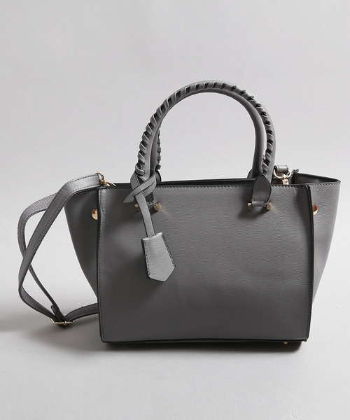 PLAIN CLOTHING(プレーンクロージング)の「フェミニンハンドル2wayバッグ【PLAIN CLOTHING】(トートバッグ・レディース・ブラック/ライトグレー/グレー/ベージュ/ネイビー/レッド/キャメル・FREE)」の4枚目の写真