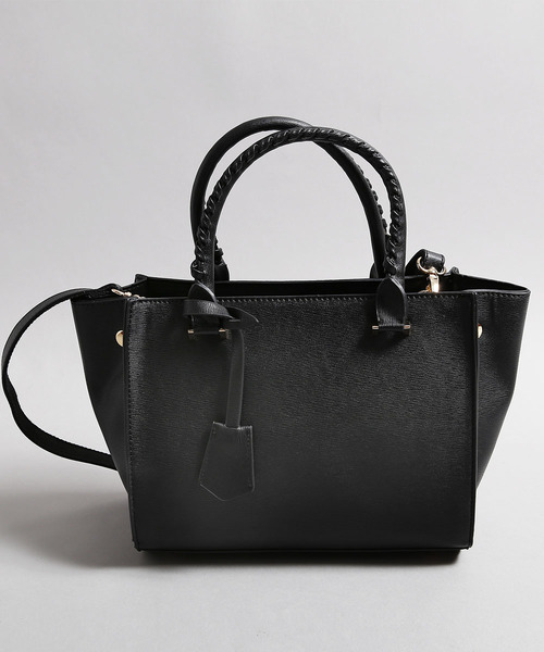 PLAIN CLOTHING(プレーンクロージング)の「フェミニンハンドル2wayバッグ【PLAIN CLOTHING】(トートバッグ・レディース・ブラック/ライトグレー/グレー/ベージュ/ネイビー/レッド/キャメル・FREE)」の2枚目の写真