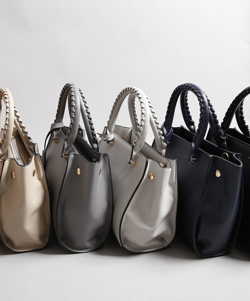 PLAIN CLOTHING(プレーンクロージング)の「フェミニンハンドル2wayバッグ【PLAIN CLOTHING】(トートバッグ・レディース・ブラック/ライトグレー/グレー/ベージュ/ネイビー/レッド/キャメル・FREE)」の19枚目の写真